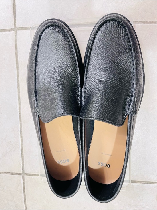 Boss Other - Boss Black Pebbled Leather Slip-On Loafers Size 43 or 10 men’s